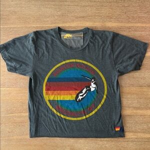 Aviator Nation Charcoal Tee with Retro Graphic